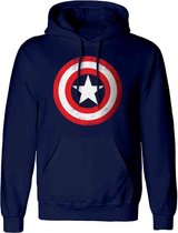 Marvel - Captain America Shield Distressed Zwart Pullover Hoodie - XL