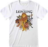 Disney The Lion King Heren Tshirt -2XL- Vintage Group Pose Wit