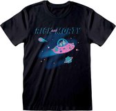 Rick And Morty Heren Tshirt -M- In Space Zwart