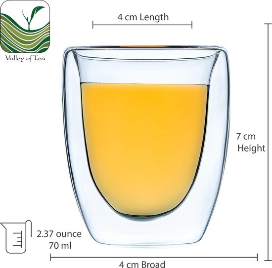 neutrale voorjaar Ophef Glazen Beker Dubbelwandige Thee Glas - 6 Glazen - Theeglazen Geïsoleerde  Koffiemok... | bol.com