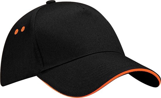 Atlantis Zoom Piping Sandwich Sports - Cappellino Baseball 6 Pannelli, Arancione, Taglia Unica, Con Chiusura In Velcro
