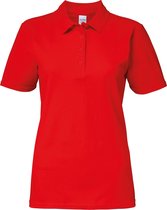 Gildan Softstyle Dames/Dames Korte Mouwen Dubbel Pique-Pique Poloshirt (Rood)