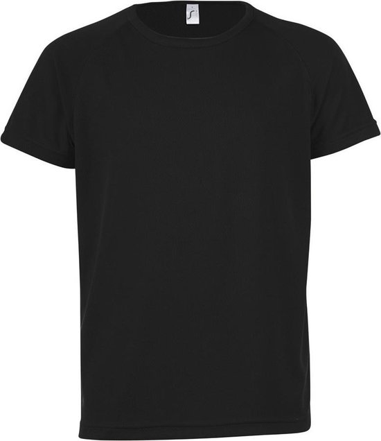 SOLS Kinderen/Kinderen Sportief Unisex T-Shirt met korte mouwen (Zwart)