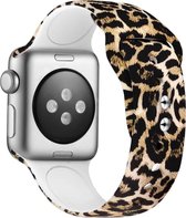 YONO Siliconen Bandje geschikt voor Apple Watch - 42 mm - 44 mm - Classic Sport iWatch Armband - Leopard