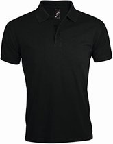 SOLS Heren Prime Pique Poloshirt met korte mouwen (Zwart)