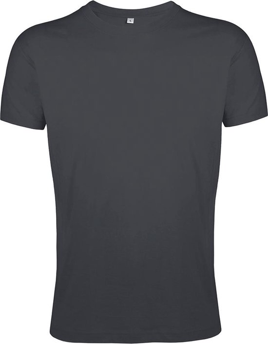 SOLS Heren Regent Slim Fit T-Shirt met korte mouwen (Donkergrijs)