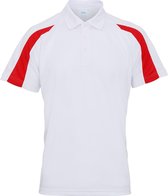 Awdis Gewoon Cool Mens Korte Mouw Contrast Paneel Poloshirt (Poolwit/vuurrood)