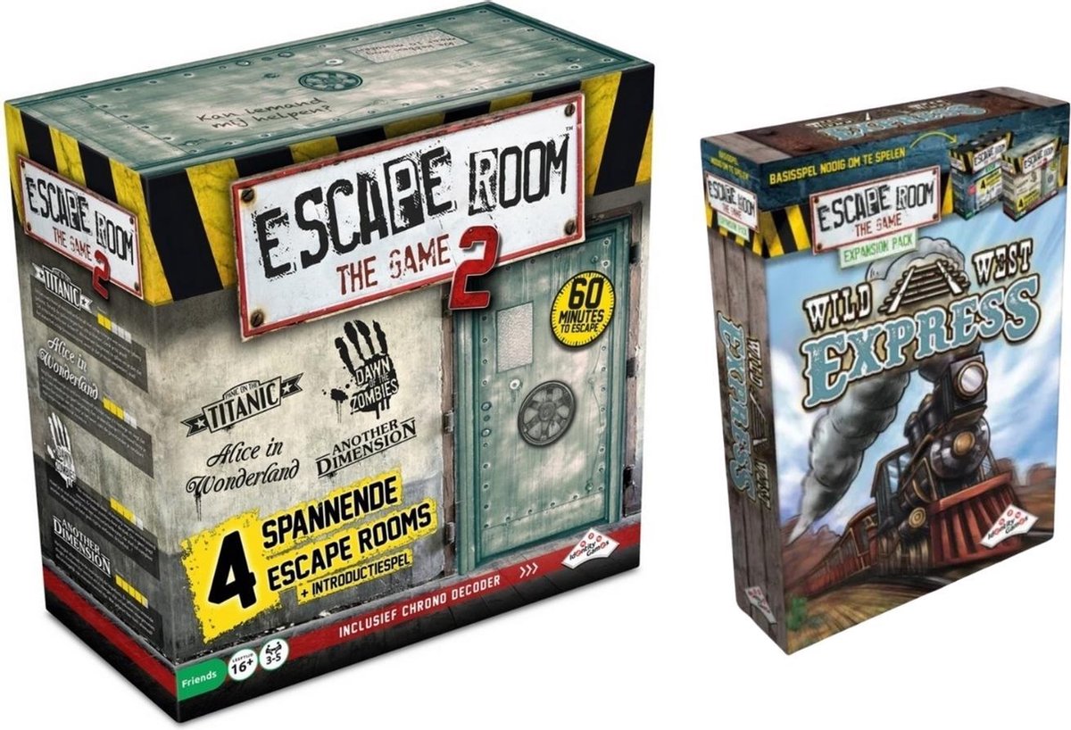 Afbeelding van product Merkloos / Sans marque  Spellenbundel - Escape Room - 2 Stuks - The Game basisspel 2 & Uitbreiding Wild West Express