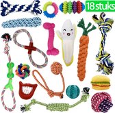 Honden Speelgoed - 18-Delige Set - Honden speelgoed intelligentie + Honden Bal / Bijtring / Touw / Knuffel / Frisbee  - Hondenspeeltjes - Geschikt voor Puppy’s & Grote honden - Puppy Speelgoe