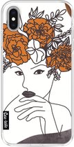 Casetastic Apple iPhone XS Max Hoesje - Softcover Hoesje met Design - Flower Girl Lines Print