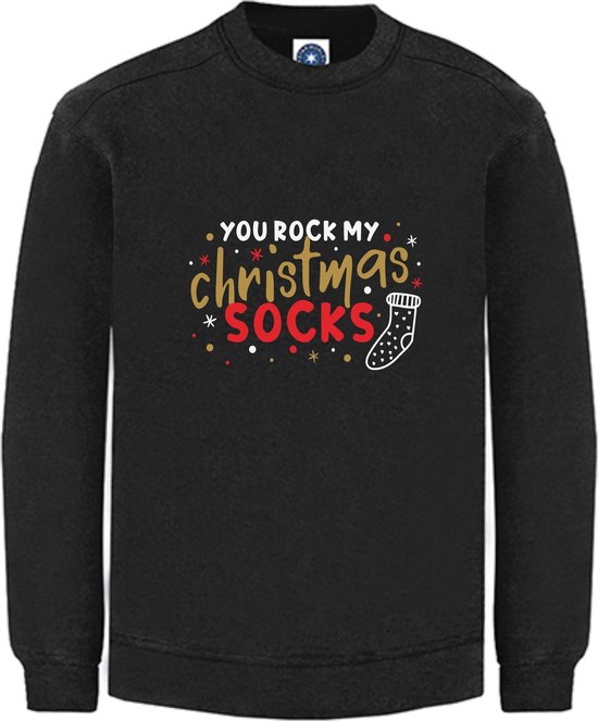echo Pogo stick sprong persoon Kerst sweater - you rock my Christmas socks - Kersttrui - Zwart - Large -  Unisex | bol.com