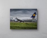 Lufthansa Airbus A320 Taxiënd Aluminium print - 40cm x 30cm - inclusief ophangplaatjes - luchtvaart muurdecoratie