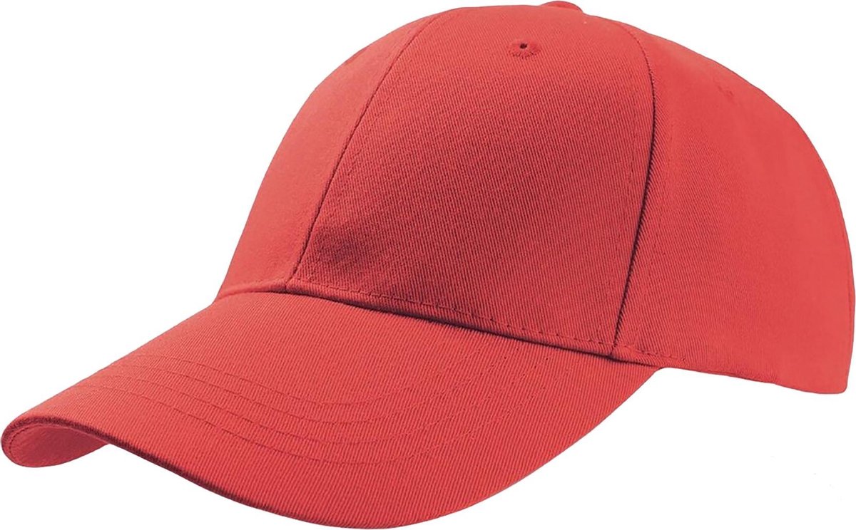Atlantis Zoom Sports 6 Panel Baseball Cap (Pakket van 2) (Rood)