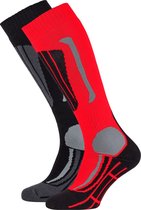 Falcon Victor (2-pack) Wintersportsokken - Maat 43-46 - Mannen - rood/zwart/grijs