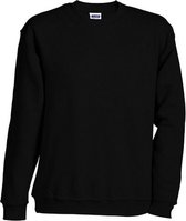 James and Nicholson Unisex Round Heavy Sweatshirt (Zwart)