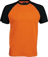 Kariban Herenshirt met korte mouwen Baseball T-Shirt (Oranje/zwart)