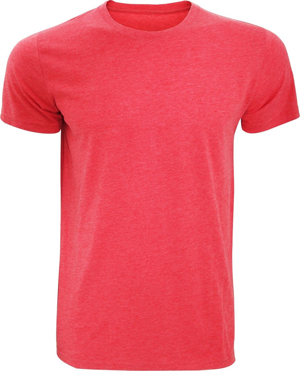 Russell Men's Slim Fit Short Sleeve T-Shirt - Coral Marl, Polycotton Blend, Size L - View #4