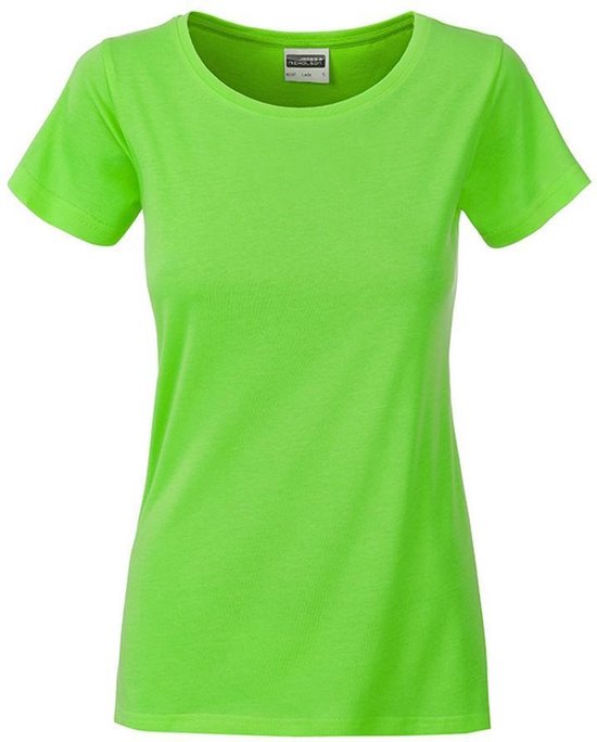James and Nicholson Dames/dames Basic Organic Katoenen T-Shirt (Kalk groen)