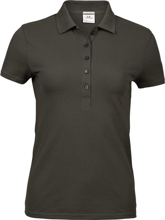 Tee Jays Dames/dames Luxe Stretch Poloshirt met korte mouwen (Donkere Olijf)