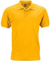 James and Nicholson Heren Werkkleding Polo Pocket Shirt (Goudgeel)