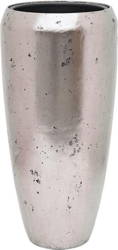 zomer Terminologie verbrand Frigus vaas zilver 65cm hoog | Hoge vaas met een rauwe metallic zilveren  finish |... | bol.com