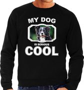 Border collie  honden trui / sweater my dog is serious cool zwart - heren - Border collies liefhebber cadeau sweaters 2XL