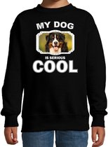 Berner sennen honden trui / sweater my dog is serious cool zwart - kinderen - Berner sennens liefhebber cadeau sweaters 3-4 jaar (98/104)