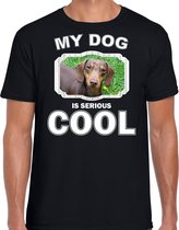 Teckel honden t-shirt my dog is serious cool zwart - heren - Teckels liefhebber cadeau shirt S