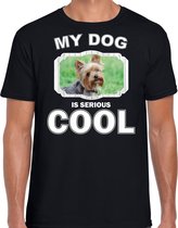 Yorkshire terrier honden t-shirt my dog is serious cool zwart - heren - Yorkshire terriers liefhebber cadeau shirt M
