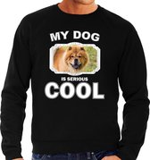 Chow chow honden trui / sweater my dog is serious cool zwart - heren - Chow chows liefhebber cadeau sweaters XL
