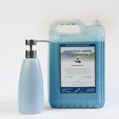 Vloeibare handzeep Crème Eucalyptus 5 liter + Zeepdispenser Blue