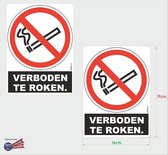 Verboden te roken set van 2 stickers.