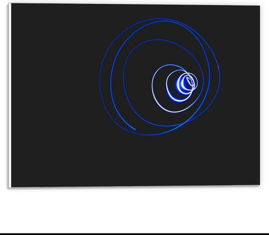 Forex - Blauwe Lichtcirkels - 40x30cm Foto op Forex