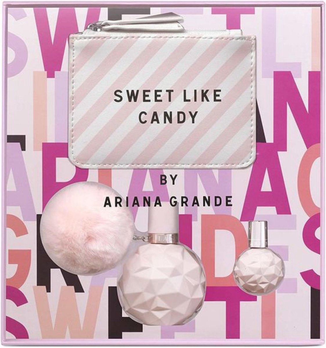 Ariana Grande Sweet like candy geschenkset - 50ml eau de parfum + 7.5ml tasspray + Troussee - Ariana Grande