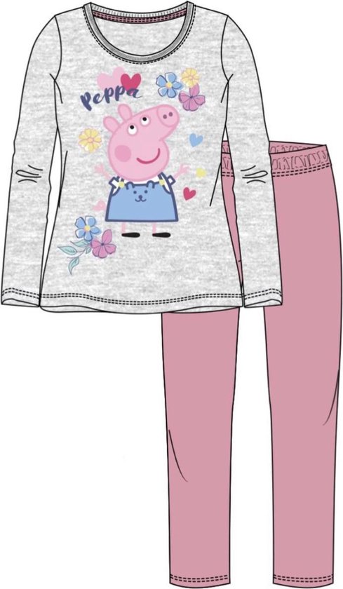 Peppa Pig pyjama - grijs - roos - Maat 116 / 6 jaar