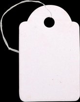 prijskaartjes met koordje, 29,5 x 18 x 0,2mm, wit, 500 stuks