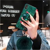 Iphone 11 Pro Groen Epoxy + Plush ball + Popsocket