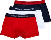 French Connection boxershorts 3pack wit rood marine TGISA, maat S