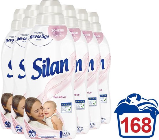 Silan Sensitive Wasverzachter - Baby en Gevoelige Huid - Voordeelverpakking - 6 x 28 wasbeurten