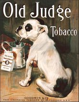 Old Judge Tobacco wand- reclamebord 30x40cm