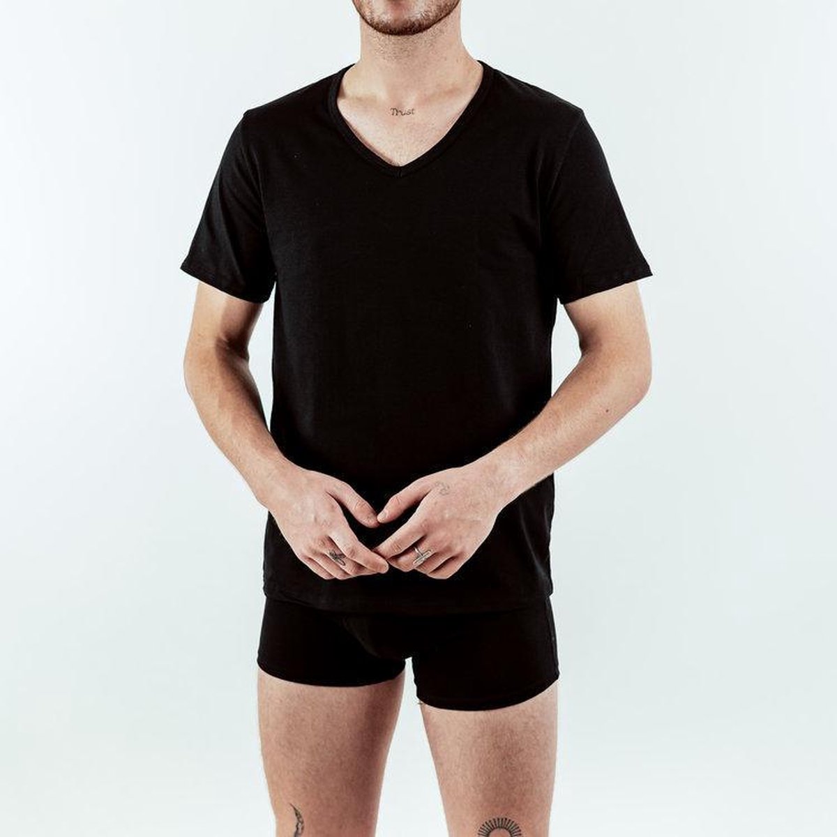 T-Shirt V-Hals Underwear Zwart Giuliano Uomo Heren Ondershirt Maat XL