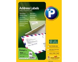 Printec Adresetiketten - 25 vel - 70x37mm - 24 labels per A4 - 600 stickers per doos