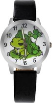 Kikker horloge met glow in the dark wijzers