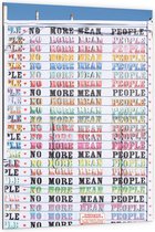 Dibond - '' No More Mean People' Bord - 100x150cm Foto op Aluminium (Wanddecoratie van metaal)