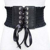 Elastische Brede Taille Riem voor Dames | Zwart | Stretch Korset Riem