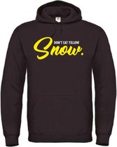 Wintersport Hoodie zwart XL - Don't eat the yellow snow - soBAD. | Foute apres ski outfit | kleding | verkleedkleren | wintersporttruien | wintersport dames en heren