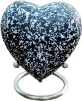 Mini urn hart - Black & white stones - urn voor as - hartje 2082