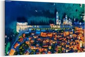 Schilderij - Dubrovnik, Kroatië. Luchtfoto van de oude stad — 100x70 cm