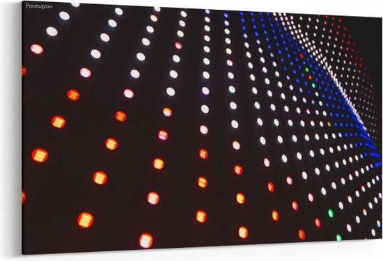Welkom onderwerpen Kijkgat Schilderij - Achtergrond met neon verlichting — 90x60 cm | bol.com