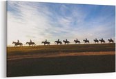 Schilderij - Race paarden , ochtend training — 90x60 cm
